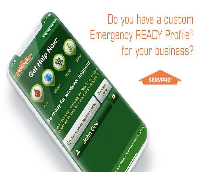 iPhone with SERVPRO Emergency Ready Profile on it. 